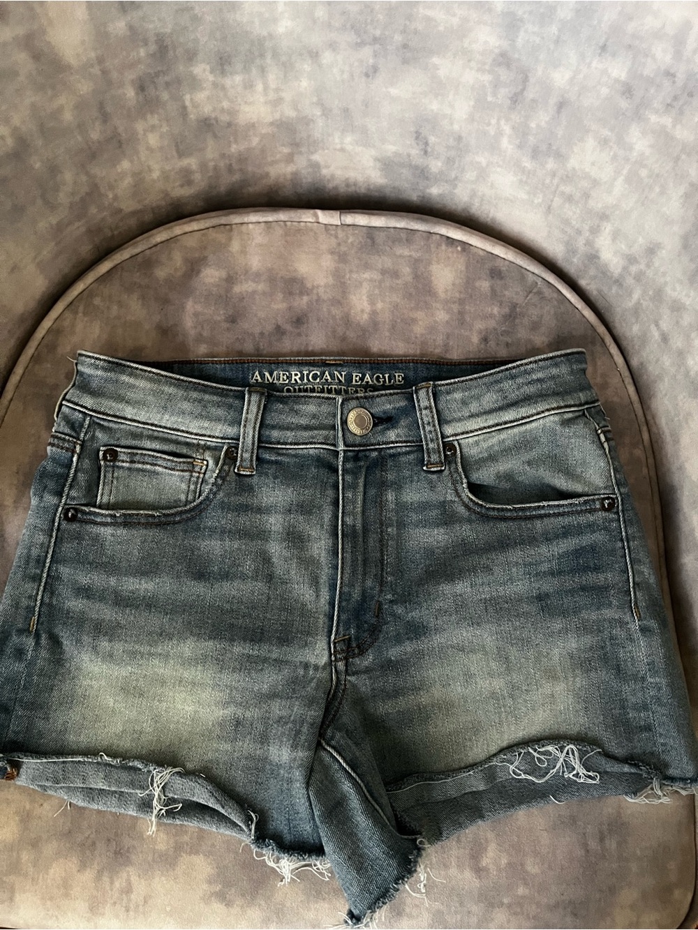 American Eagle Outfitters Distressed Light Blue Denim Cutoff Shorts